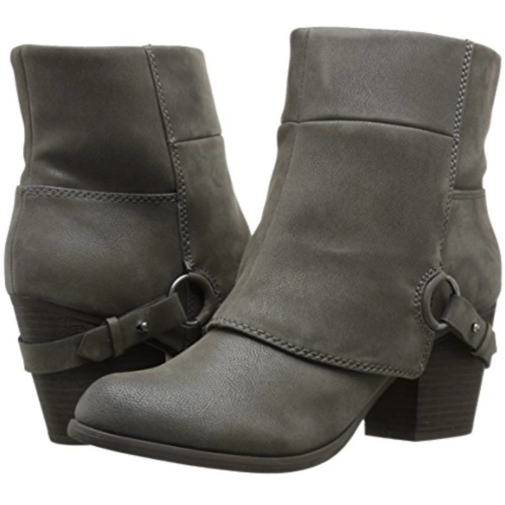Brand New Women’s Gray Low Heel Ankle Boots - Classic Casual -Fergalicious